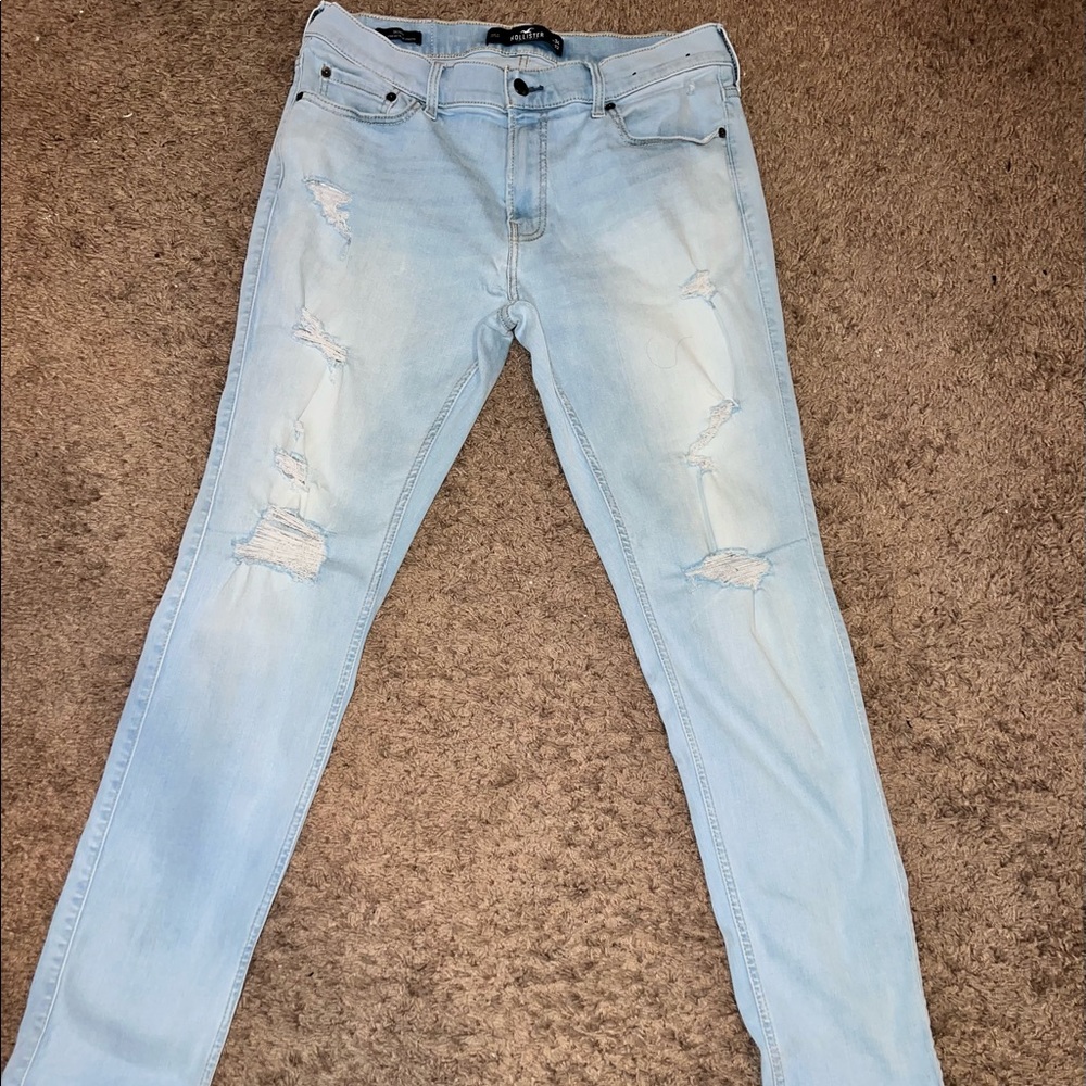 Hollister Epic Flex Light-washed Jeans - Skinny - Distressed - (34x32)